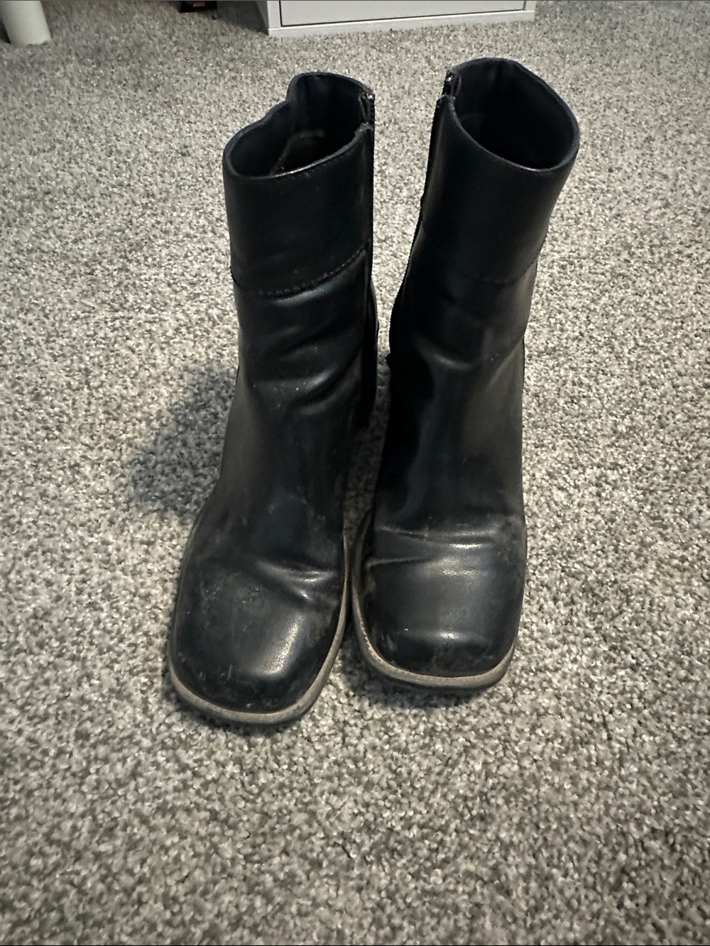Classic Black Leather Women's Ankle Boots